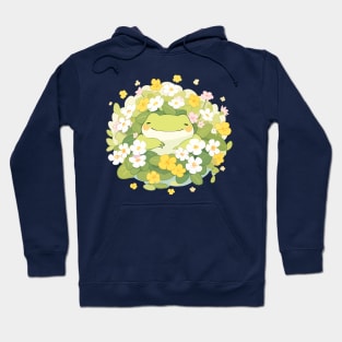 Kawaii Baby Frog Spring Flowers Happiness Hoodie